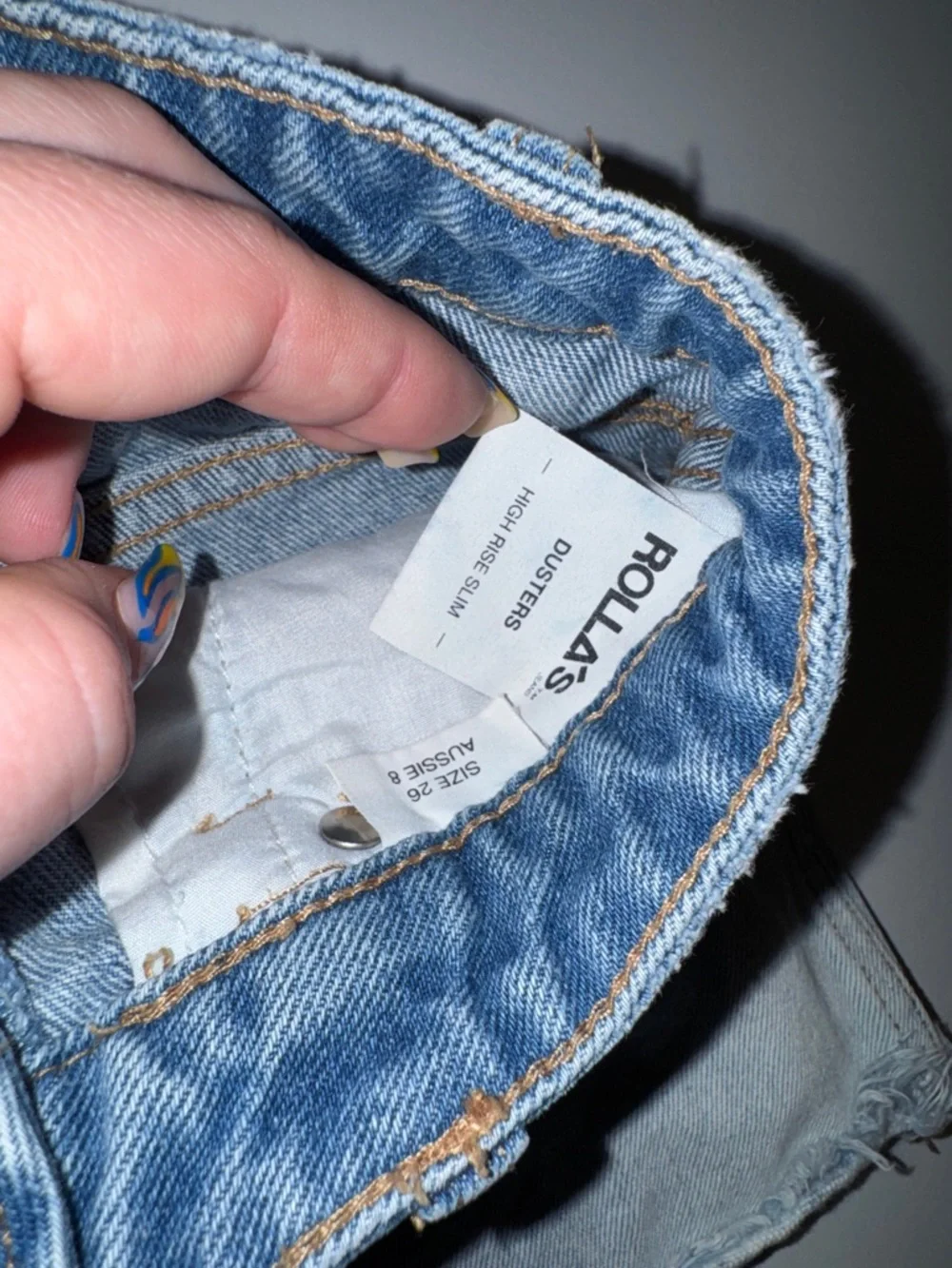 ROLLA'S Dusters High-Rise Slims‎ Light Blue Distressed Denim Shorts